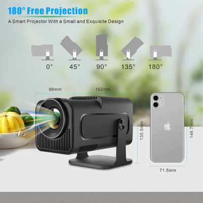 FLYIN HY320MINI 4K Ultra HD 3D جهاز عرض محمول قصير الرمي ومعدات العرض للاستخدام في المسرح المنزلي والسينما