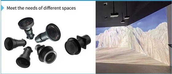 مشروع ليزر Flyin 6500 لومينز DLP مع دقة WUXGA ودعم 3D نشط 4K 0.8 DMD شريحة تحويل عدسة التركيز اليدوي