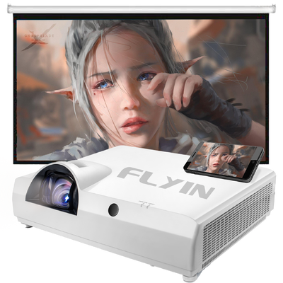 فلاين-سي 90 إس دبليو+ 4200 لومينز WXGA 3LCD ليزر قصير القذف مشروع مدمج في أندرويد 5000000: 1 التباين للتعليم الأعمال